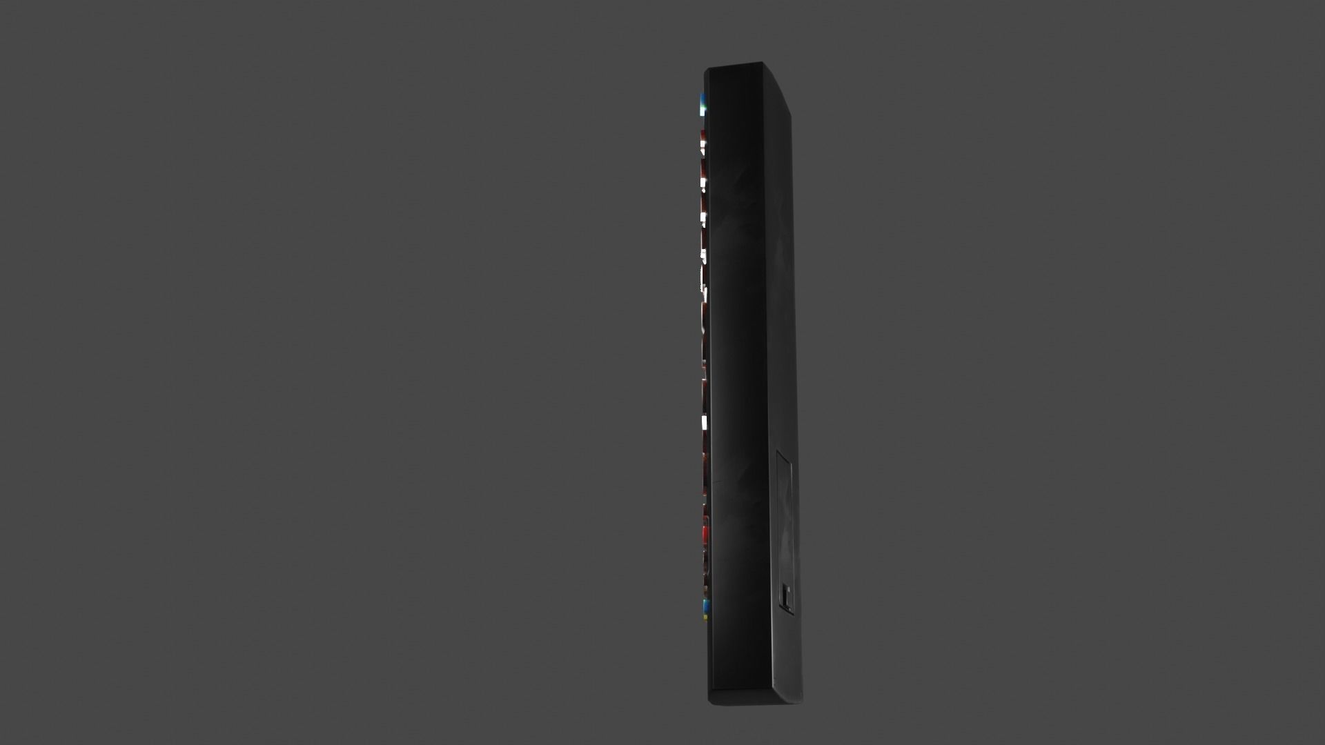 Black TV Remote Control 3D model_3