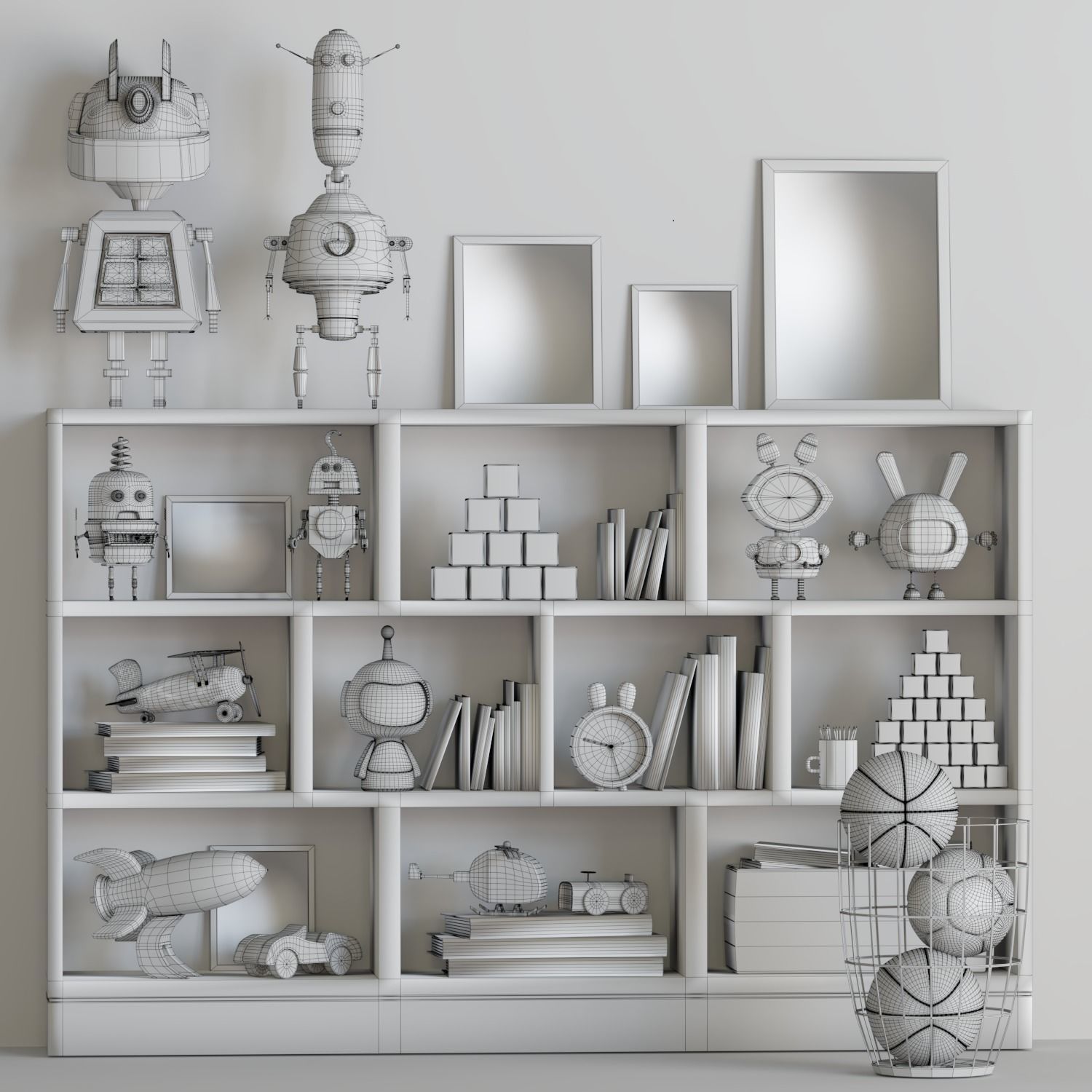 Decor set for kids with toys 3D model_1