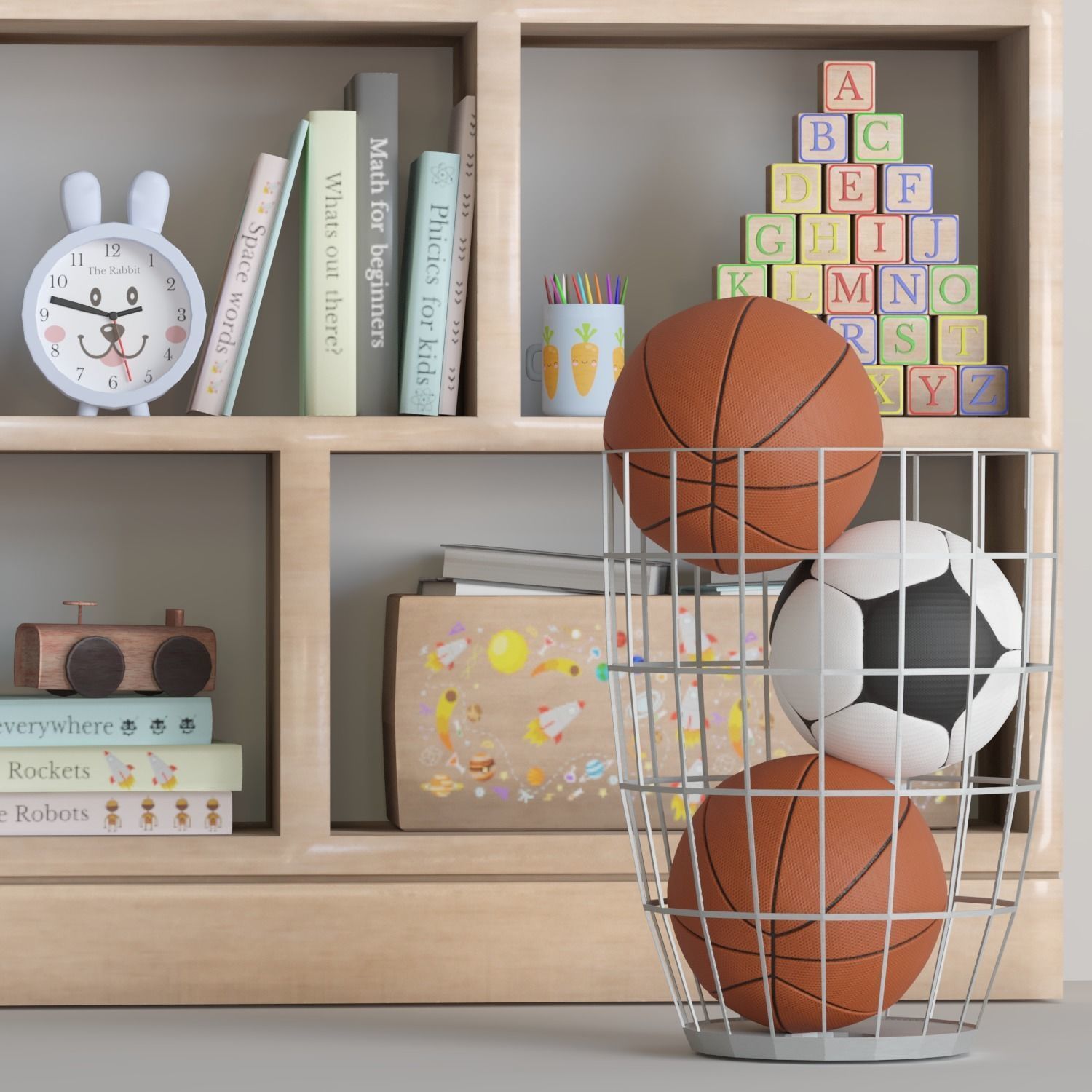 Decor set for kids with toys 3D model_3