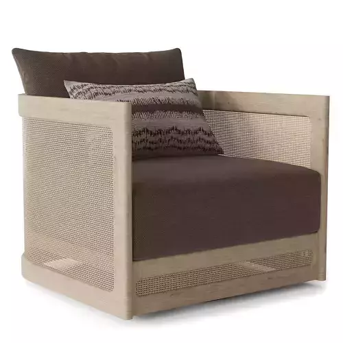 RH TRIESTE TEAK SWIVEL LOUNGE CHAIR