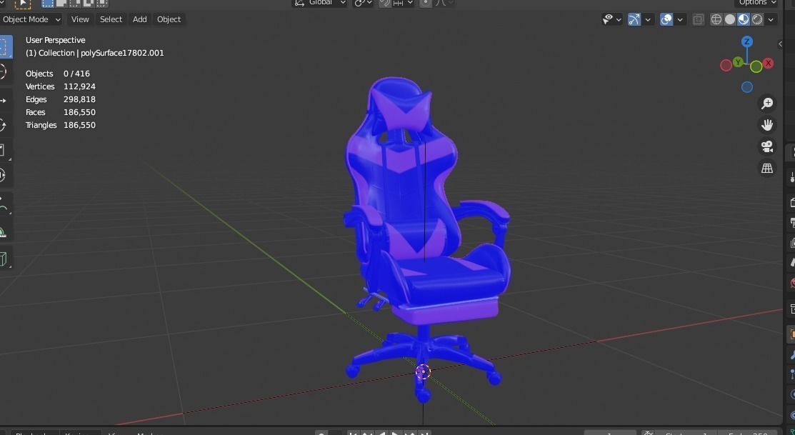 Gaming Chair Low-poly 3D model_11