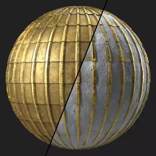 Roof Tile Materials 94- Metal Roofing By Sbsar Seamless Pbr 4k Texture