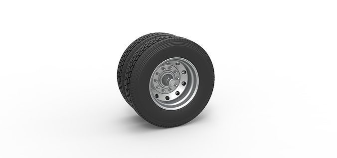 10 Hole double wheel of trailer Scale 1 to 25 3D print model