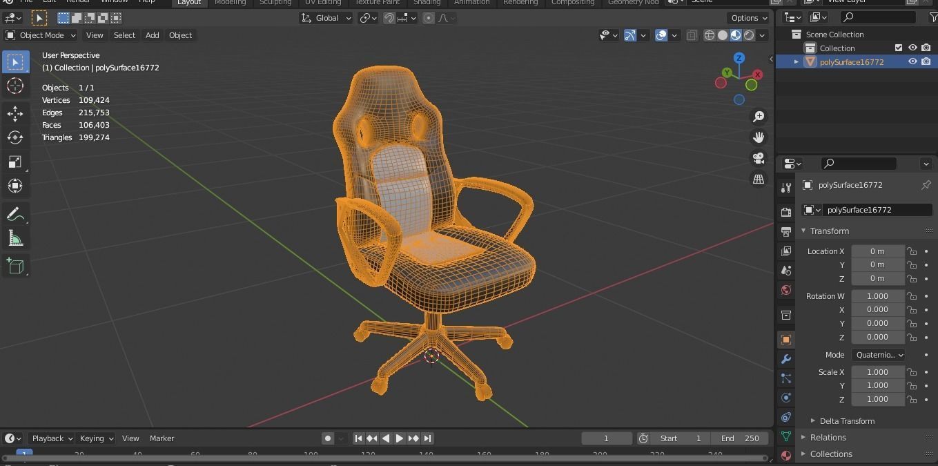 Gaming chair Low-poly 3D model_12