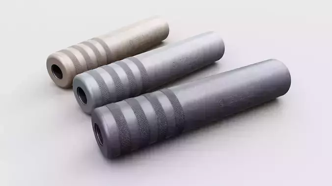 Elite Iron Windtalker AMF 408 CheyTac Suppressor Low-poly 3D model