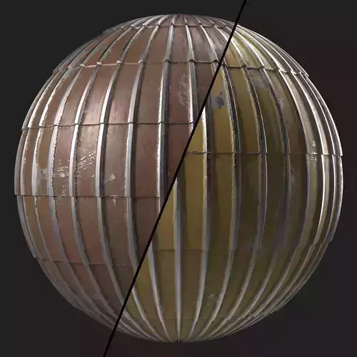 Roof Tile Materials 97- Metal Roofing By Snow - Sbsar Pbr 4k