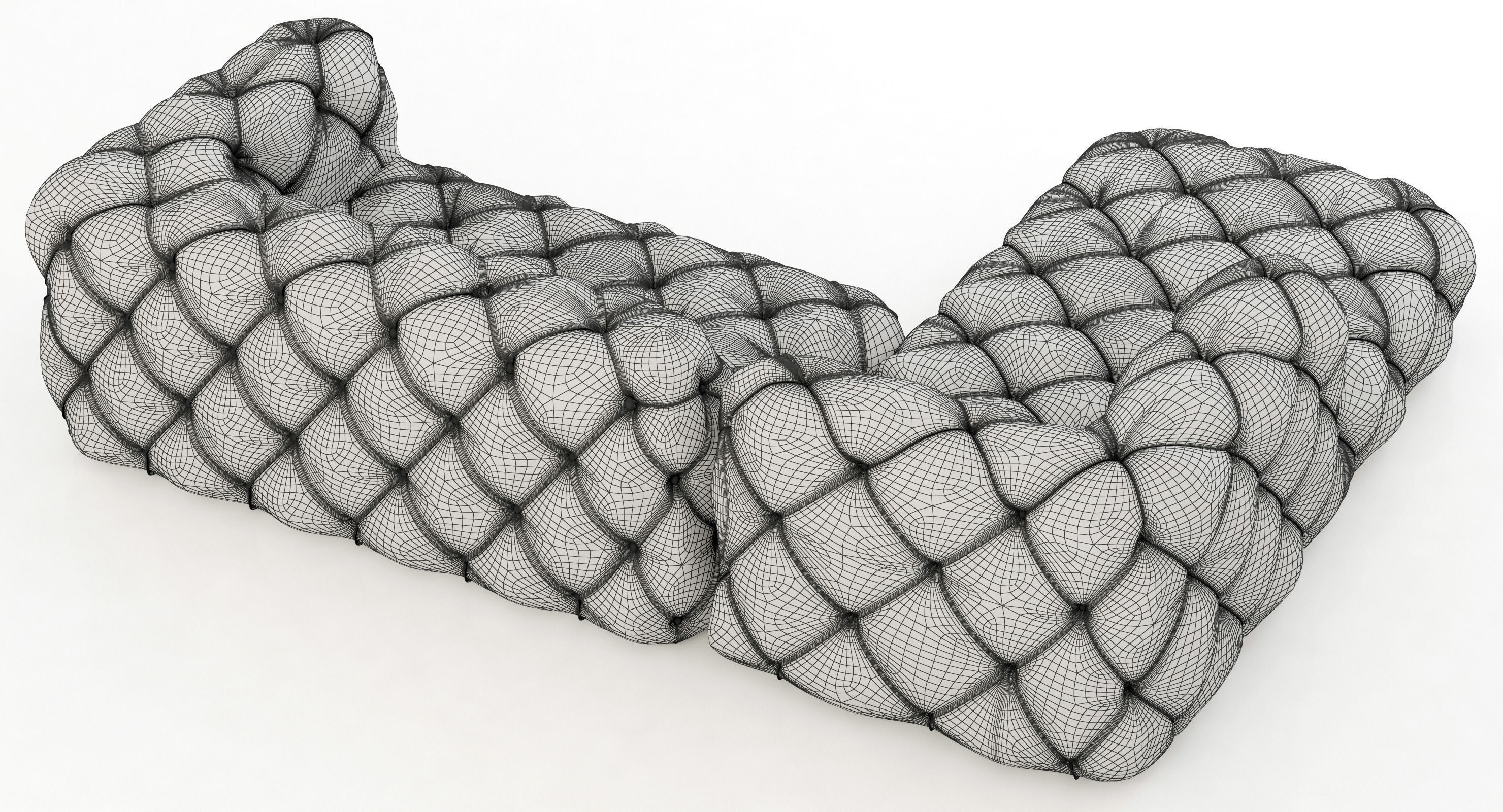 Restoration Hardware Soho Tufted Leather Left-Arm Sofa 3D model_9