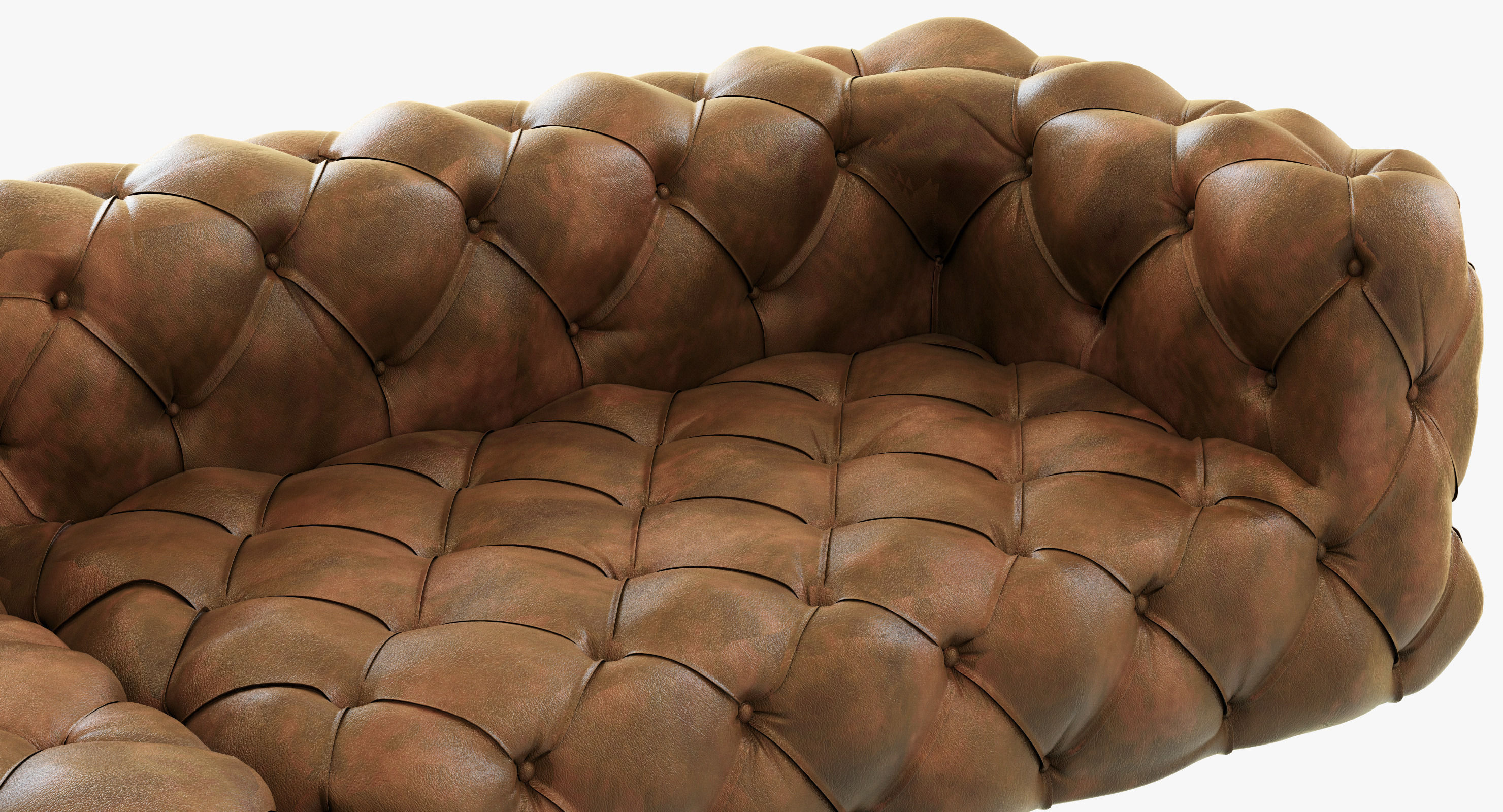Restoration Hardware Soho Tufted Leather Left-Arm Sofa 3D model_3