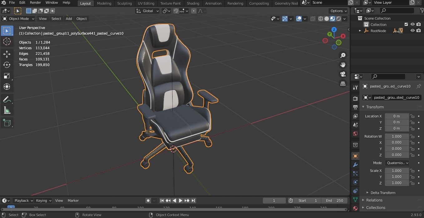 Gaming chair Low-poly 3D model_15