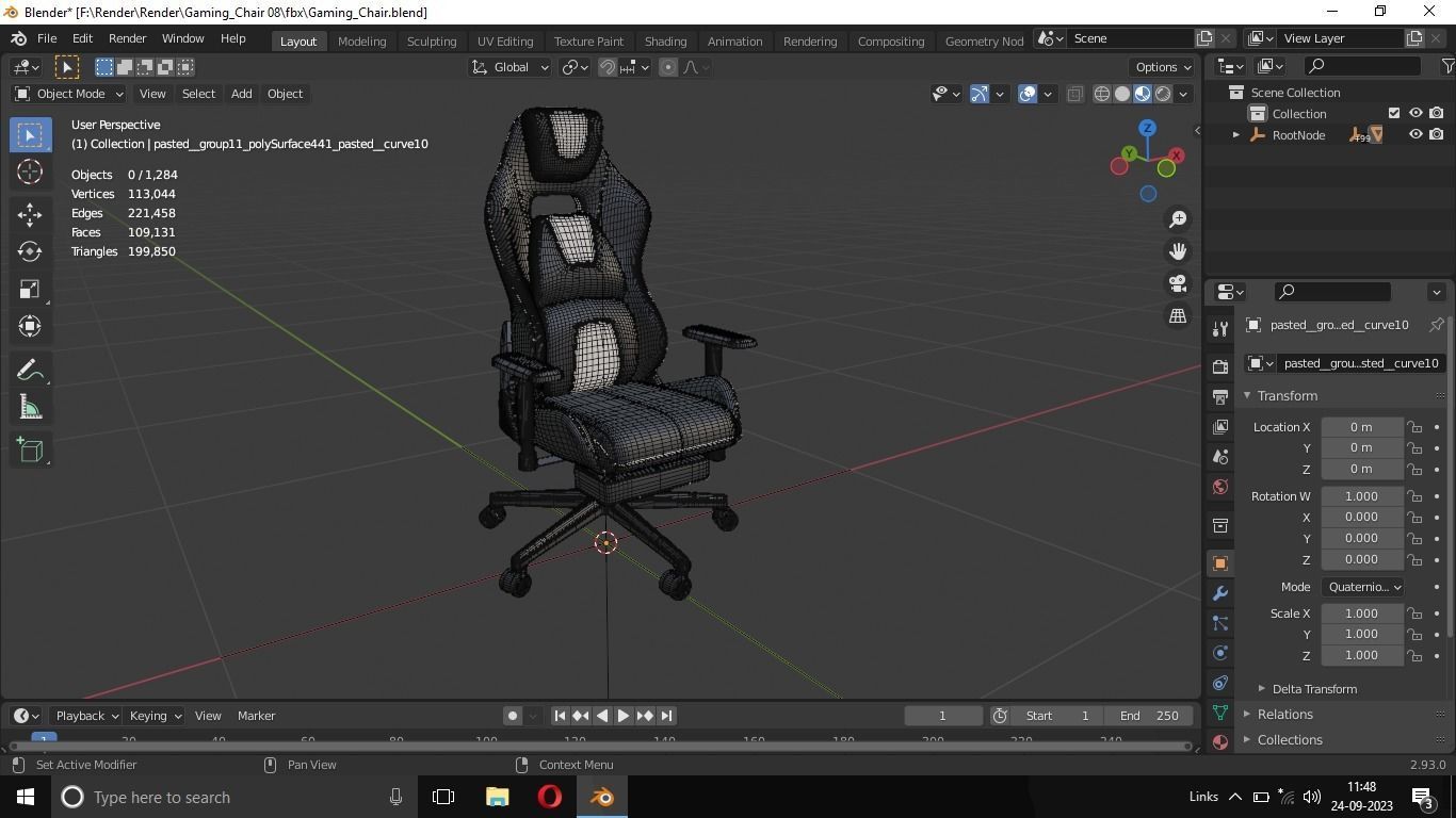 Gaming chair Low-poly 3D model_12