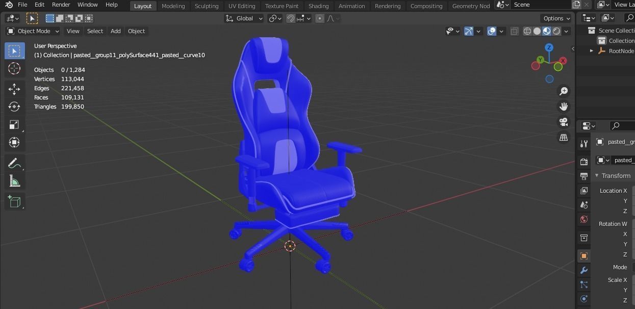 Gaming chair Low-poly 3D model_13