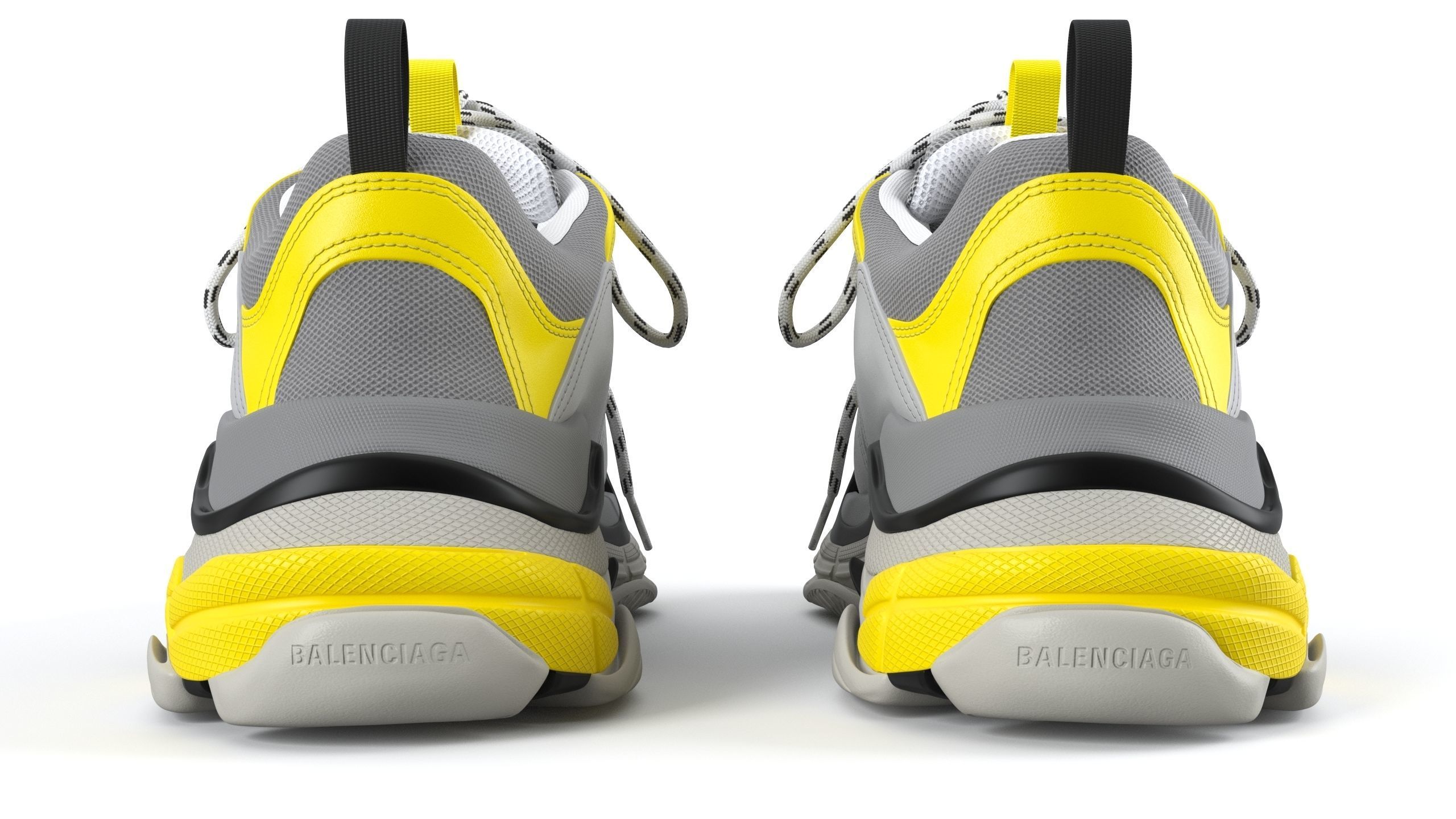 Balenciaga Triple S Yellow Grey PBR  3D model_6