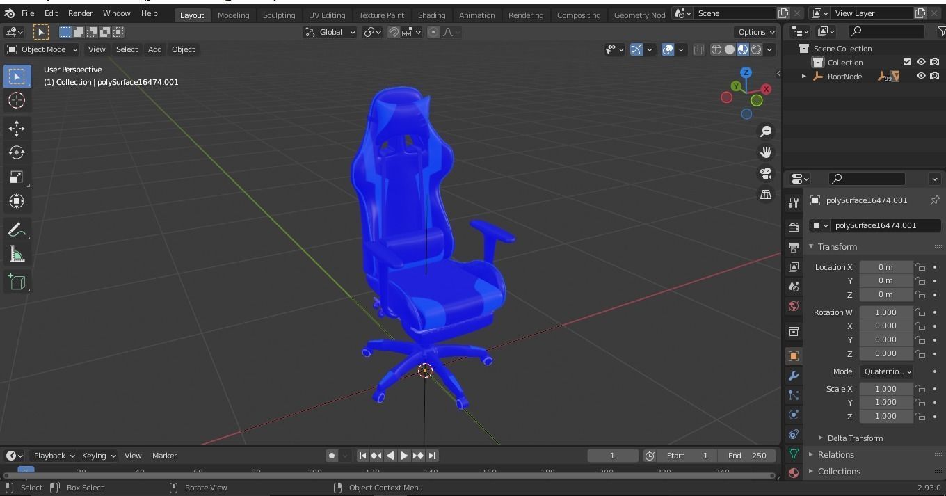 Gaming chair Low-poly 3D model_15