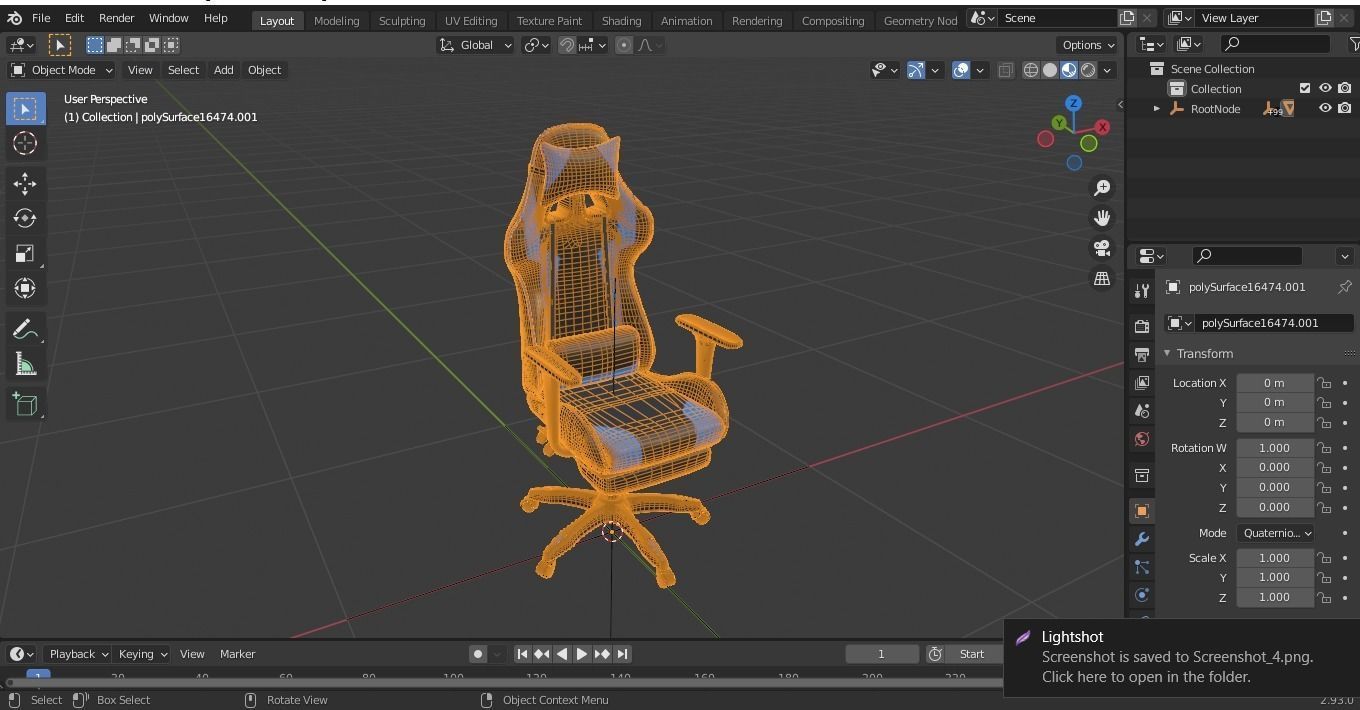 Gaming chair Low-poly 3D model_12