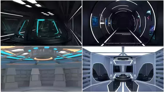 4 Sci Fi Rooms Sets