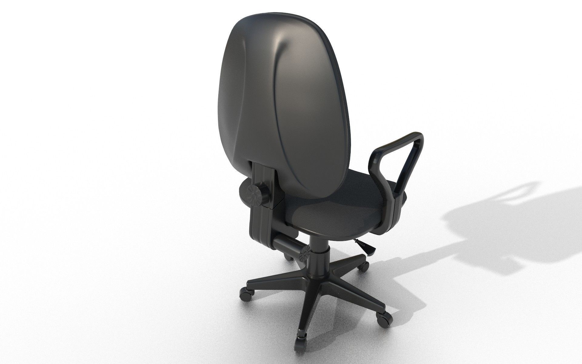 Office chair Low-poly 3D model_8