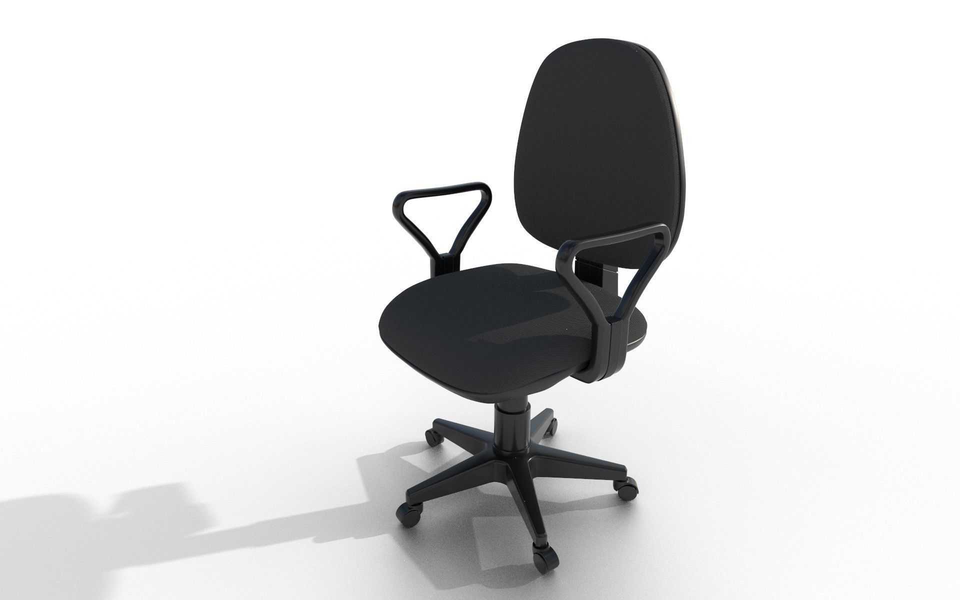Office chair Low-poly 3D model_4