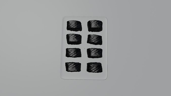 Sushi Philadelphia classic realistic set 3D model 5