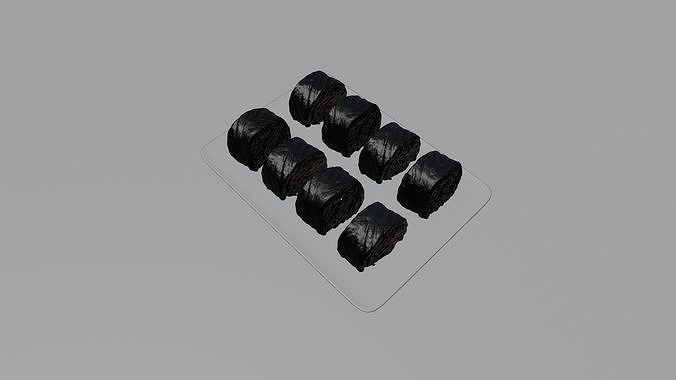 Sushi Philadelphia classic realistic set 3D model 6