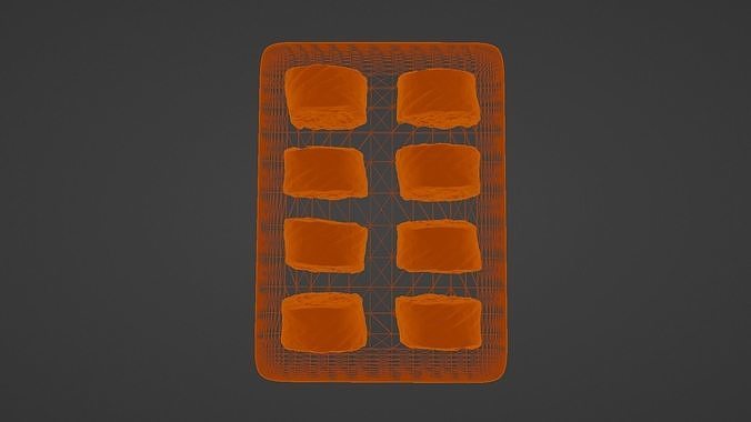 Sushi Philadelphia classic realistic set 3D model 7
