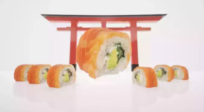 Sushi Philadelphia classic realistic set