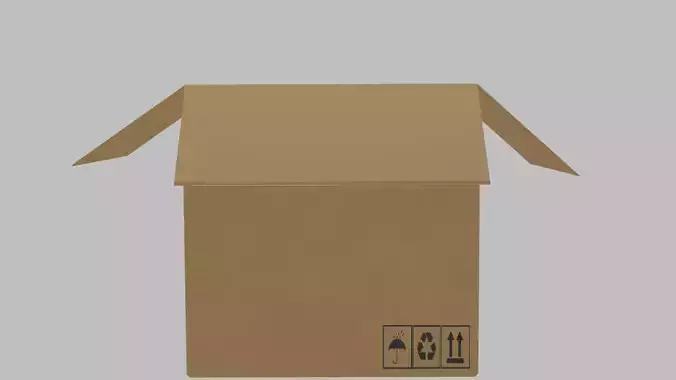 Minimalistic Low Poly 3D Box Model