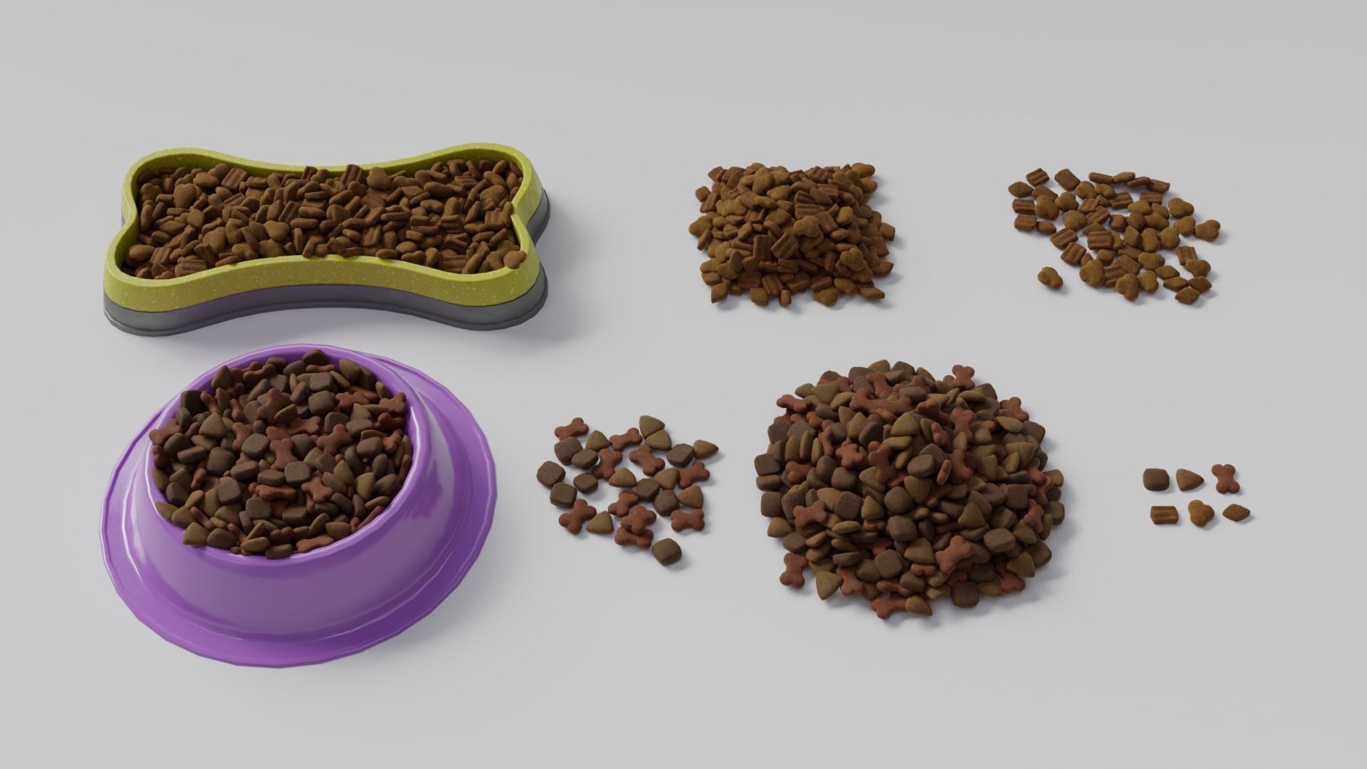 Set croquettes 01 Low-poly 3D model_2