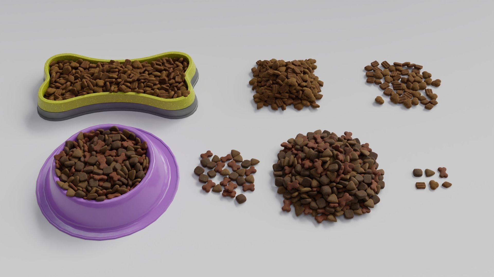 Set croquettes 01 Low-poly 3D model_1