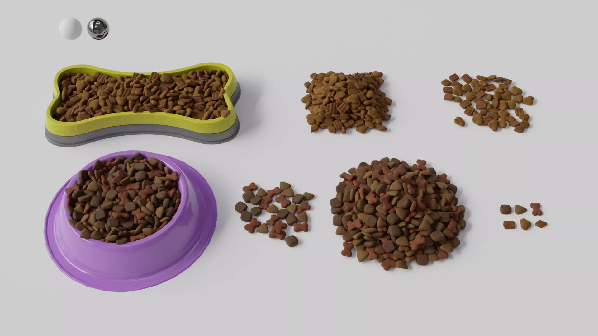 Set croquettes 01 Low-poly 3D model_0