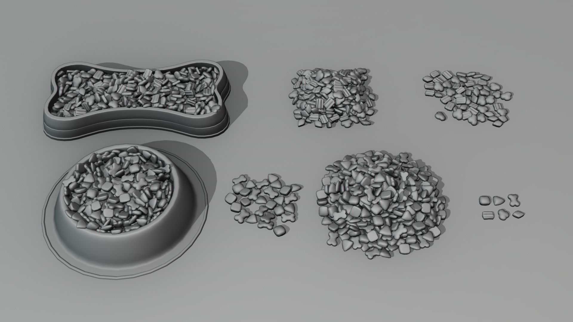 Set croquettes 01 Low-poly 3D model_12