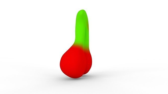 Cherry gummy Low-poly 3D model 4