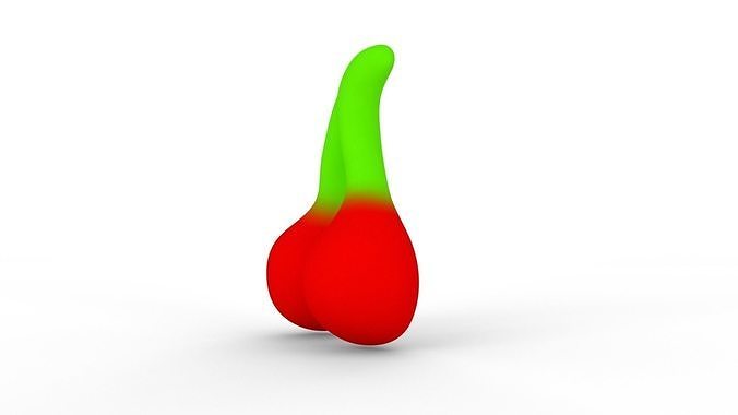 Cherry gummy Low-poly 3D model 3