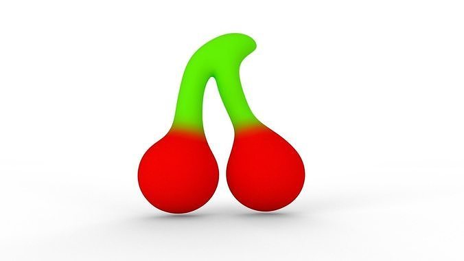 Cherry gummy Low-poly 3D model 2