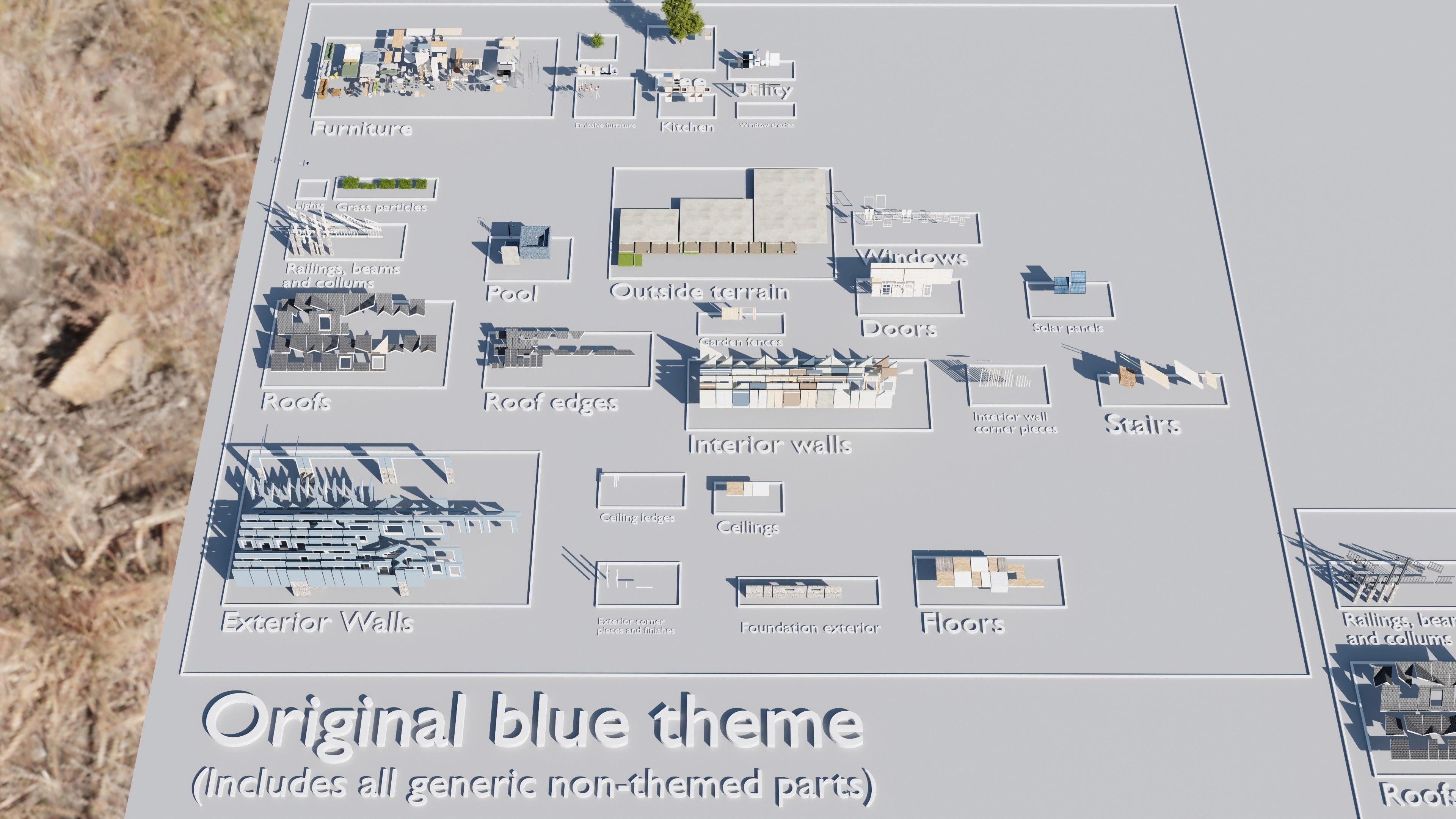 Modular Suburban House Creation tool Low-poly 3D model_5