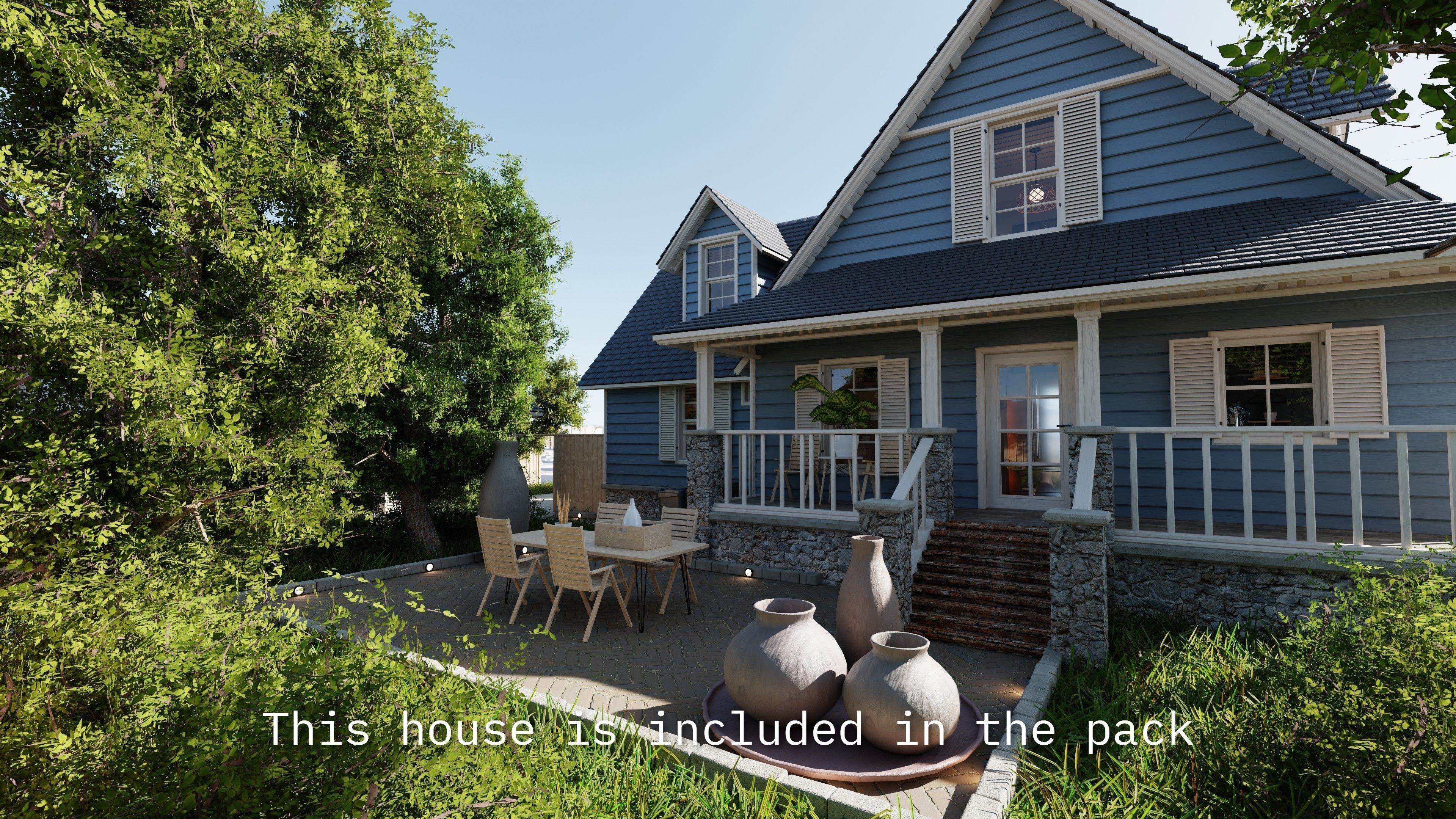 Modular Suburban House Creation tool Low-poly 3D model_27