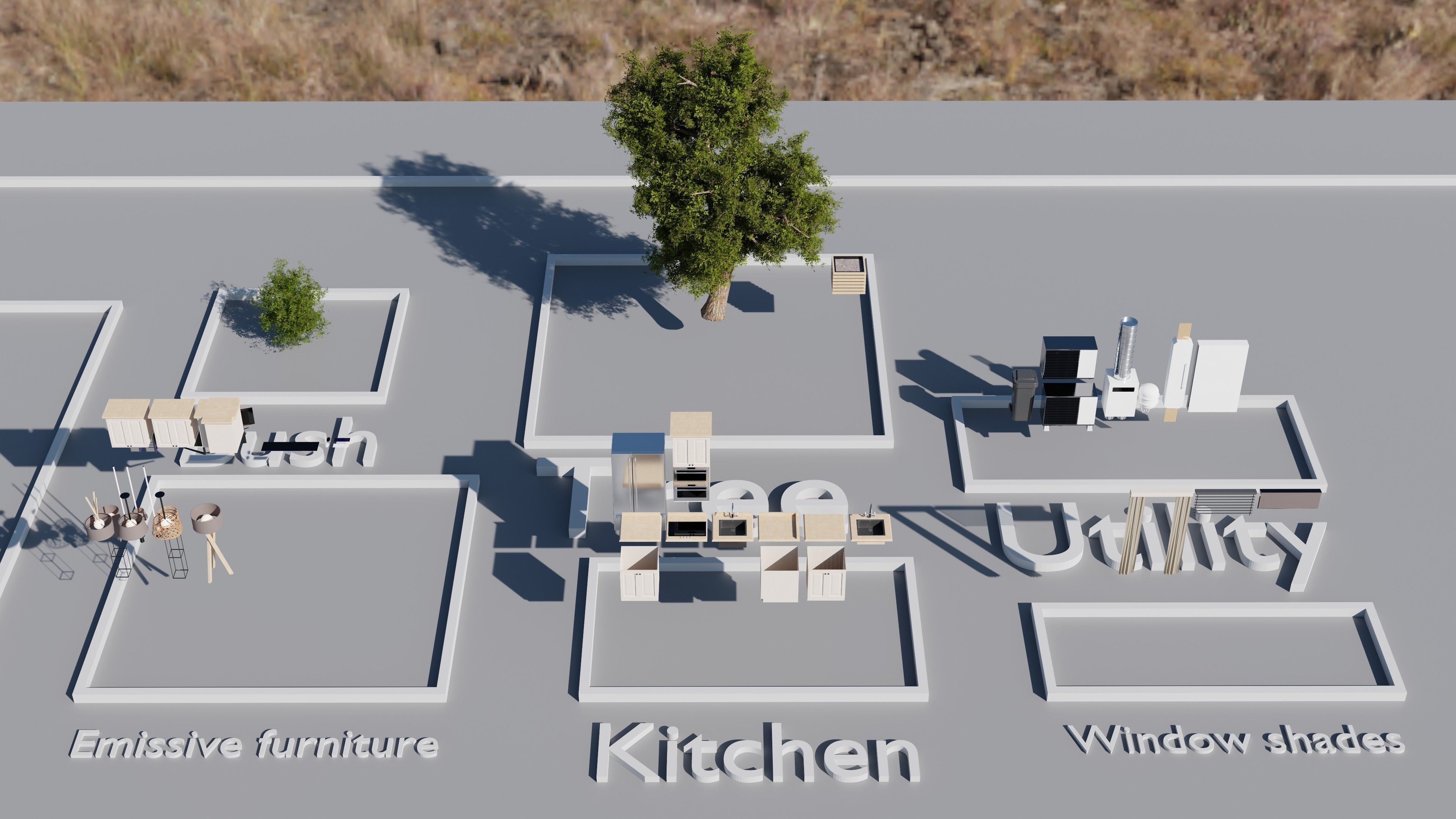 Modular Suburban House Creation tool Low-poly 3D model_20