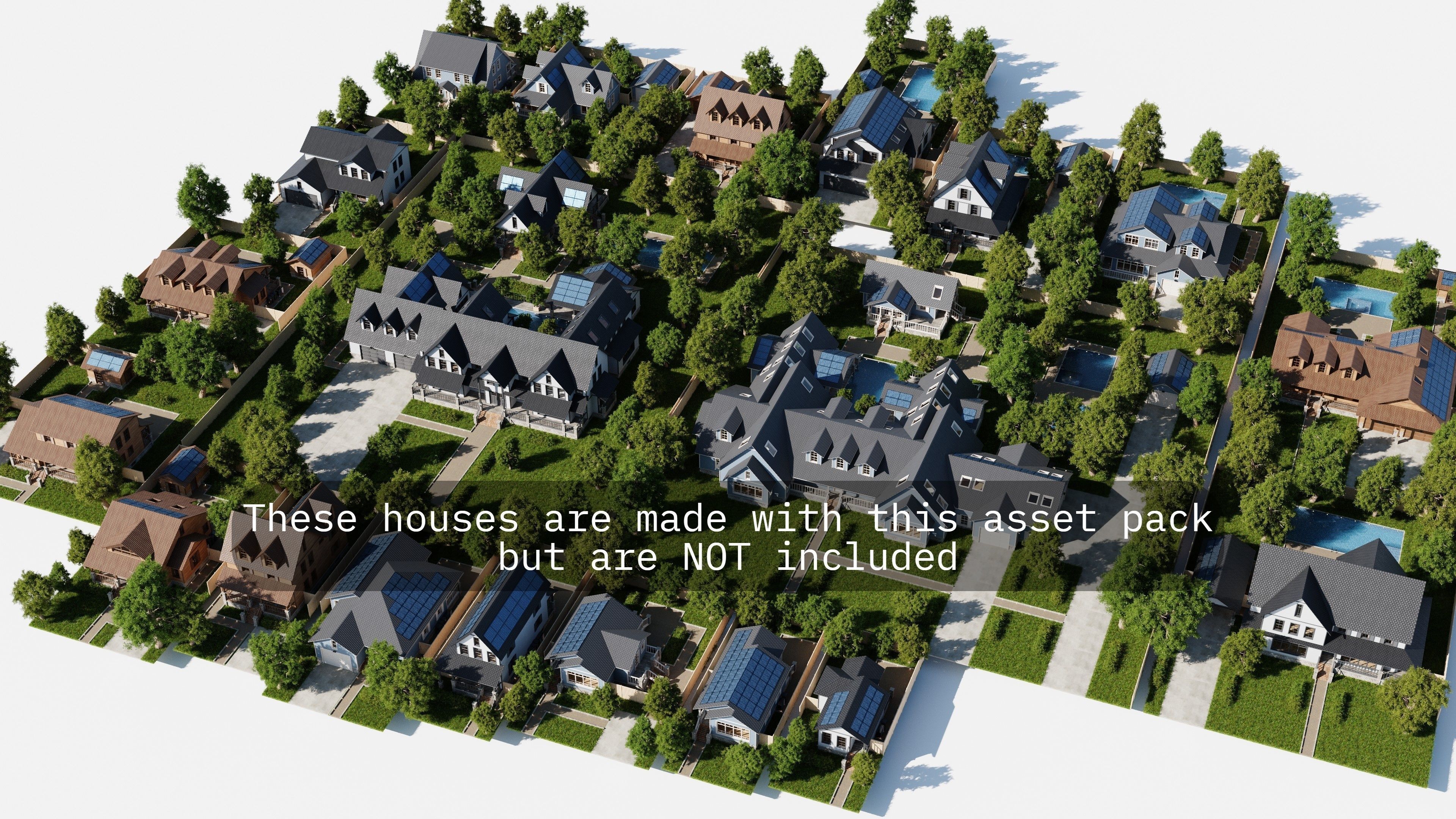 Modular Suburban House Creation tool Low-poly 3D model_10