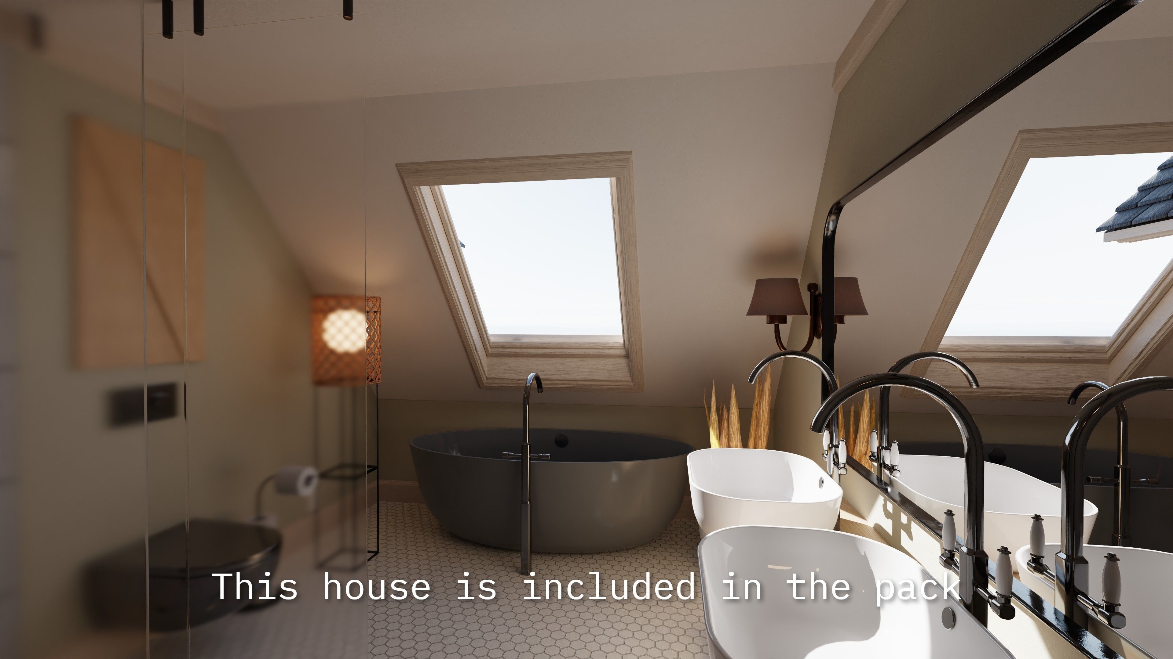 Modular Suburban House Creation tool Low-poly 3D model_18