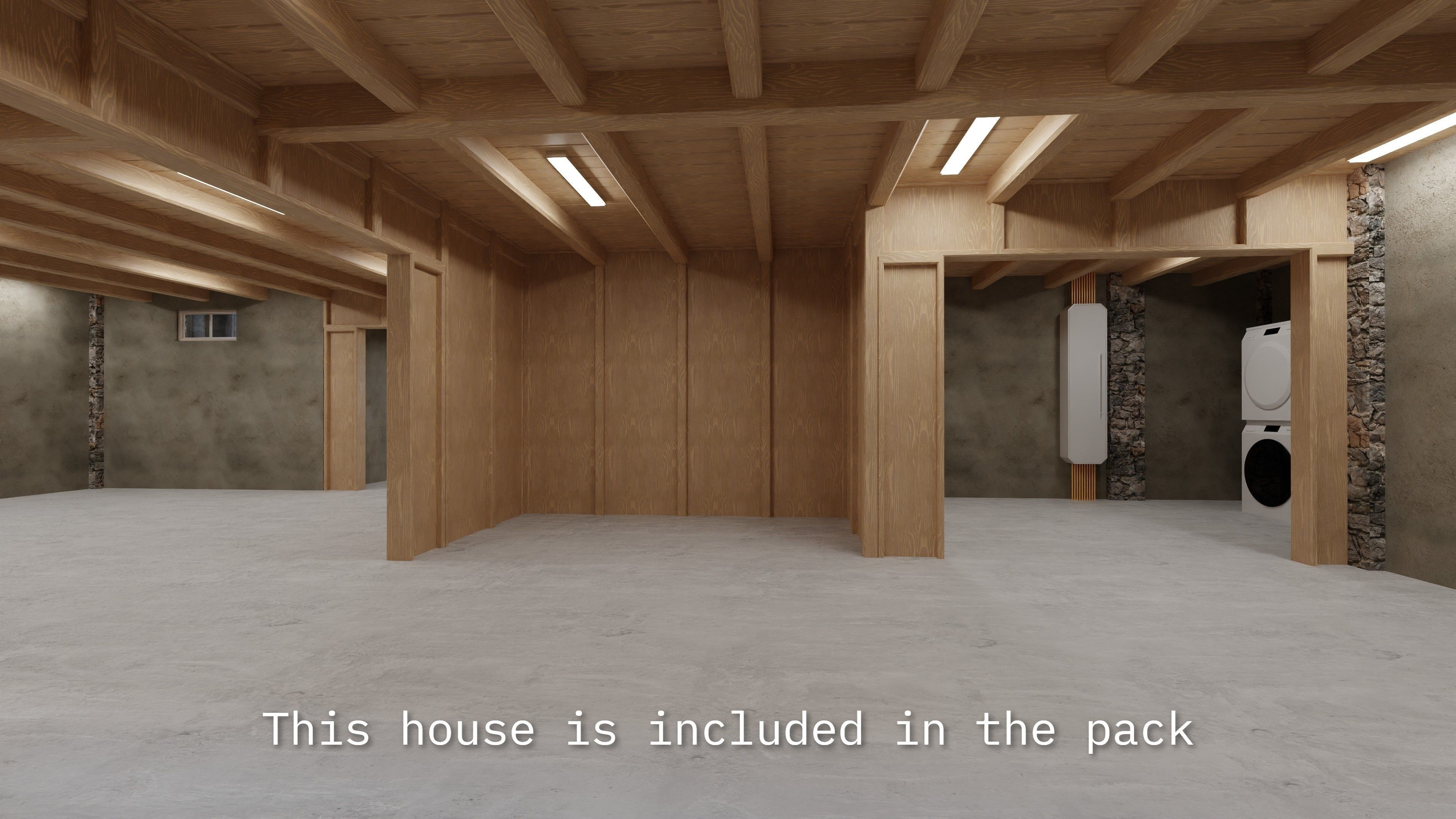 Modular Suburban House Creation tool Low-poly 3D model_23