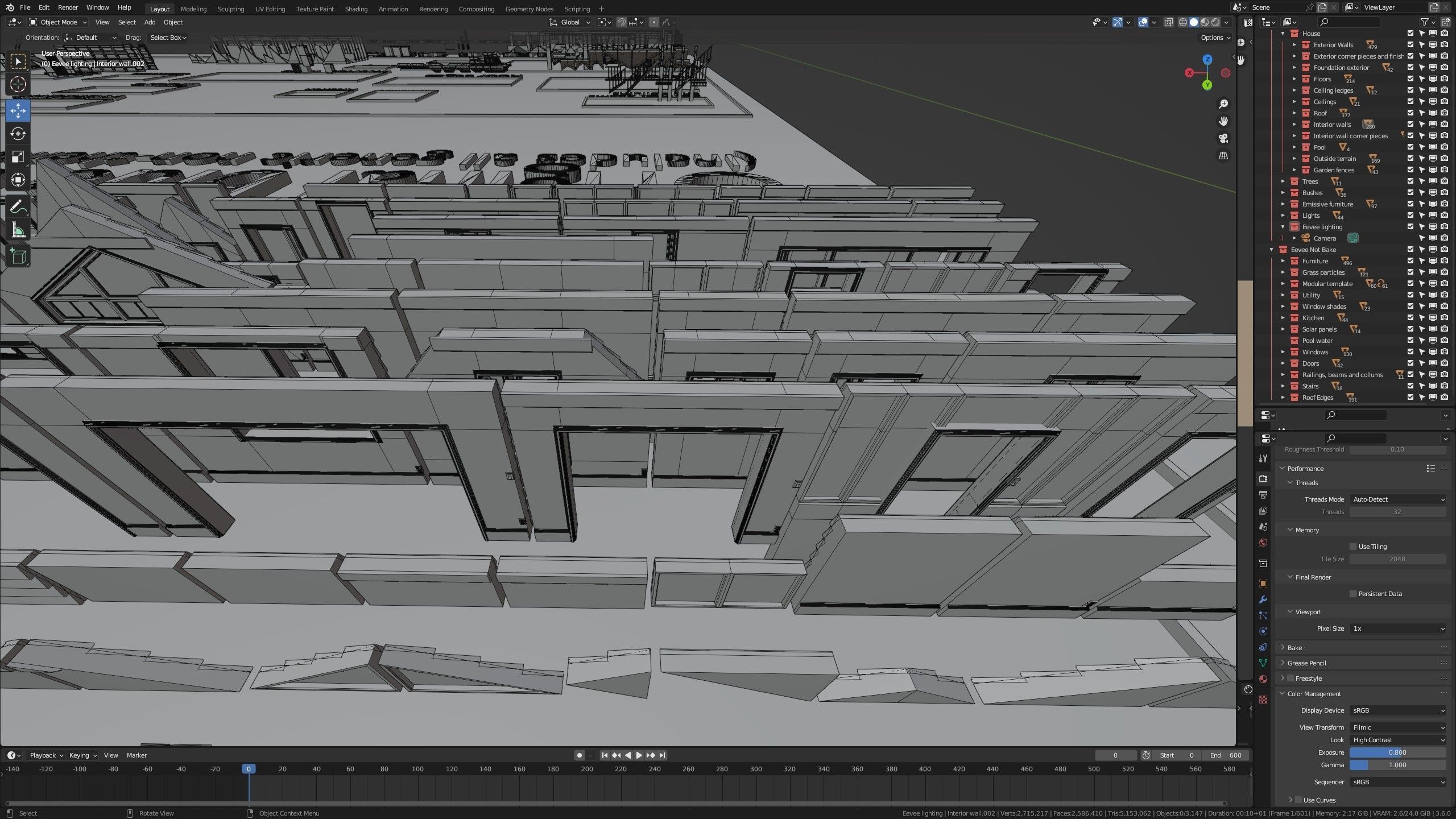 Modular Suburban House Creation tool Low-poly 3D model_25