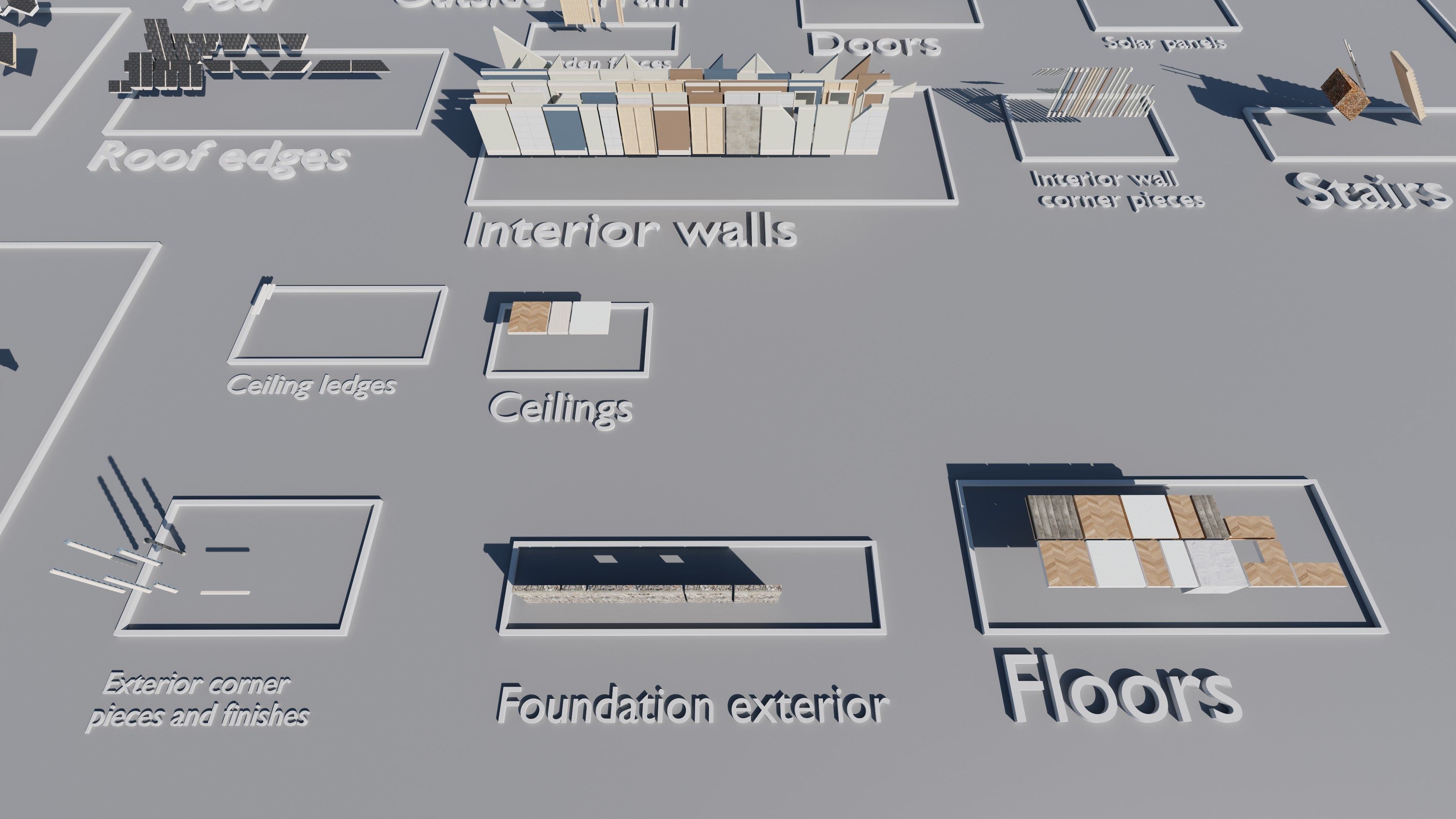 Modular Suburban House Creation tool Low-poly 3D model_21