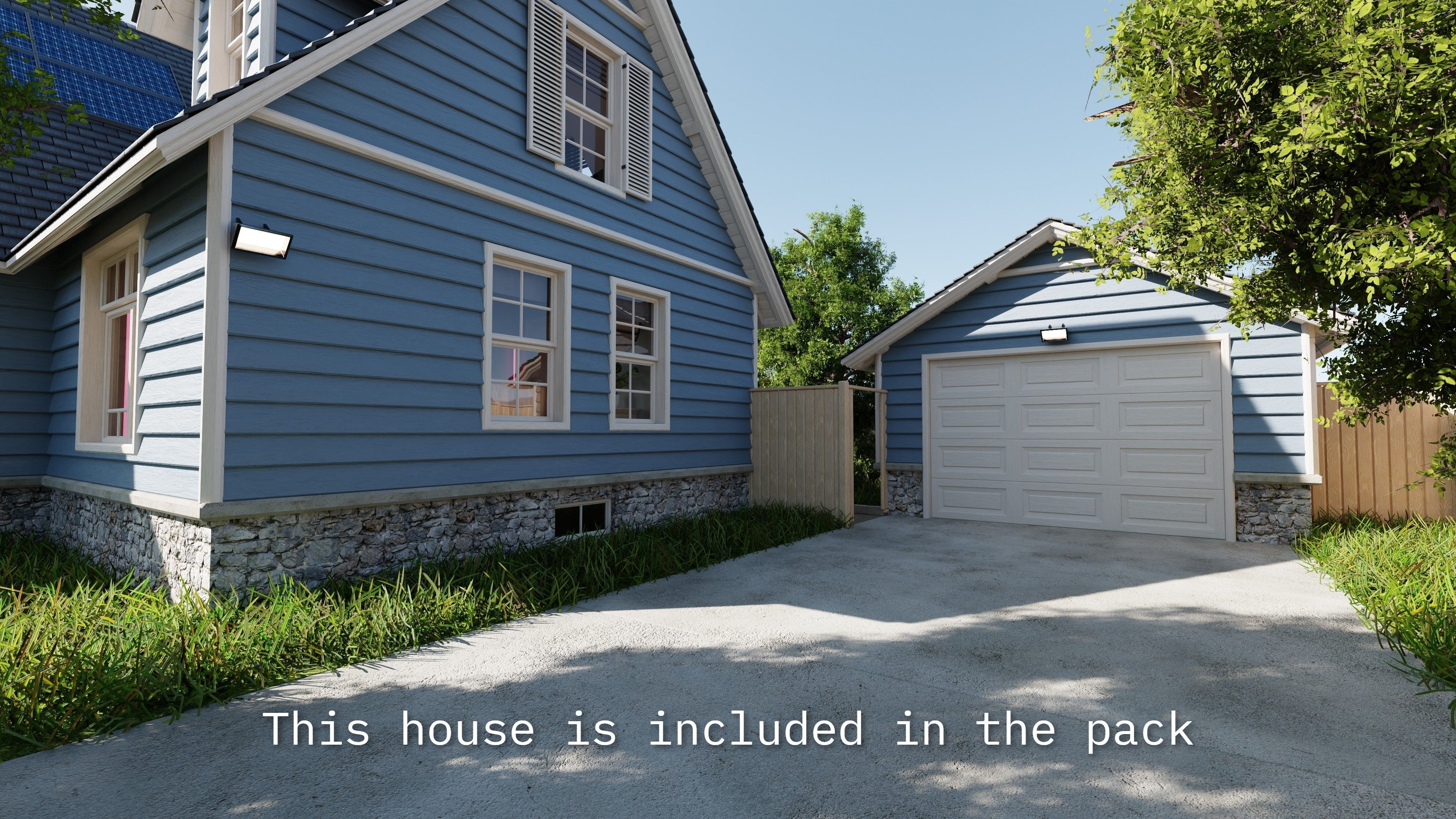 Modular Suburban House Creation tool Low-poly 3D model_22