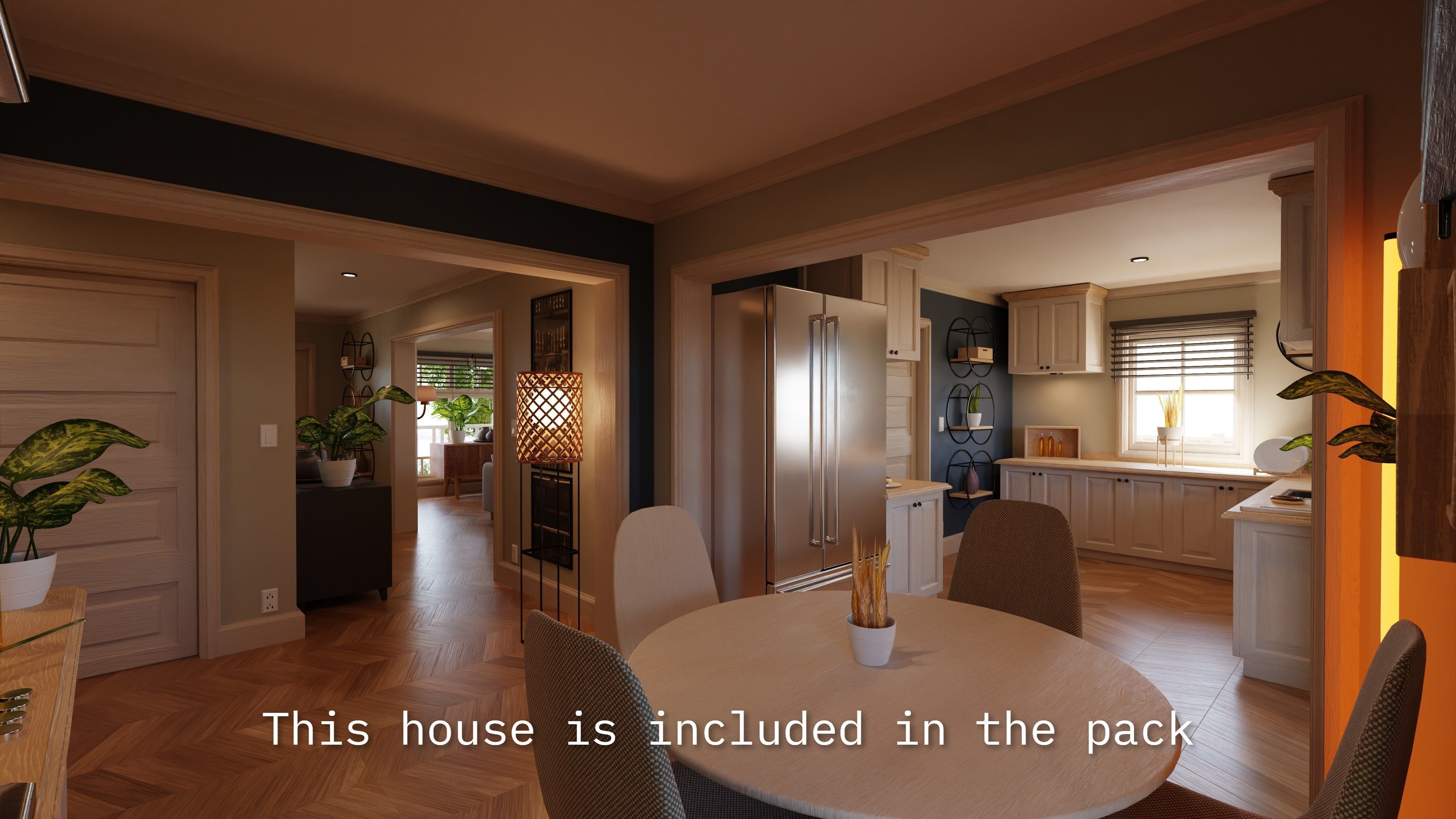 Modular Suburban House Creation tool Low-poly 3D model_16