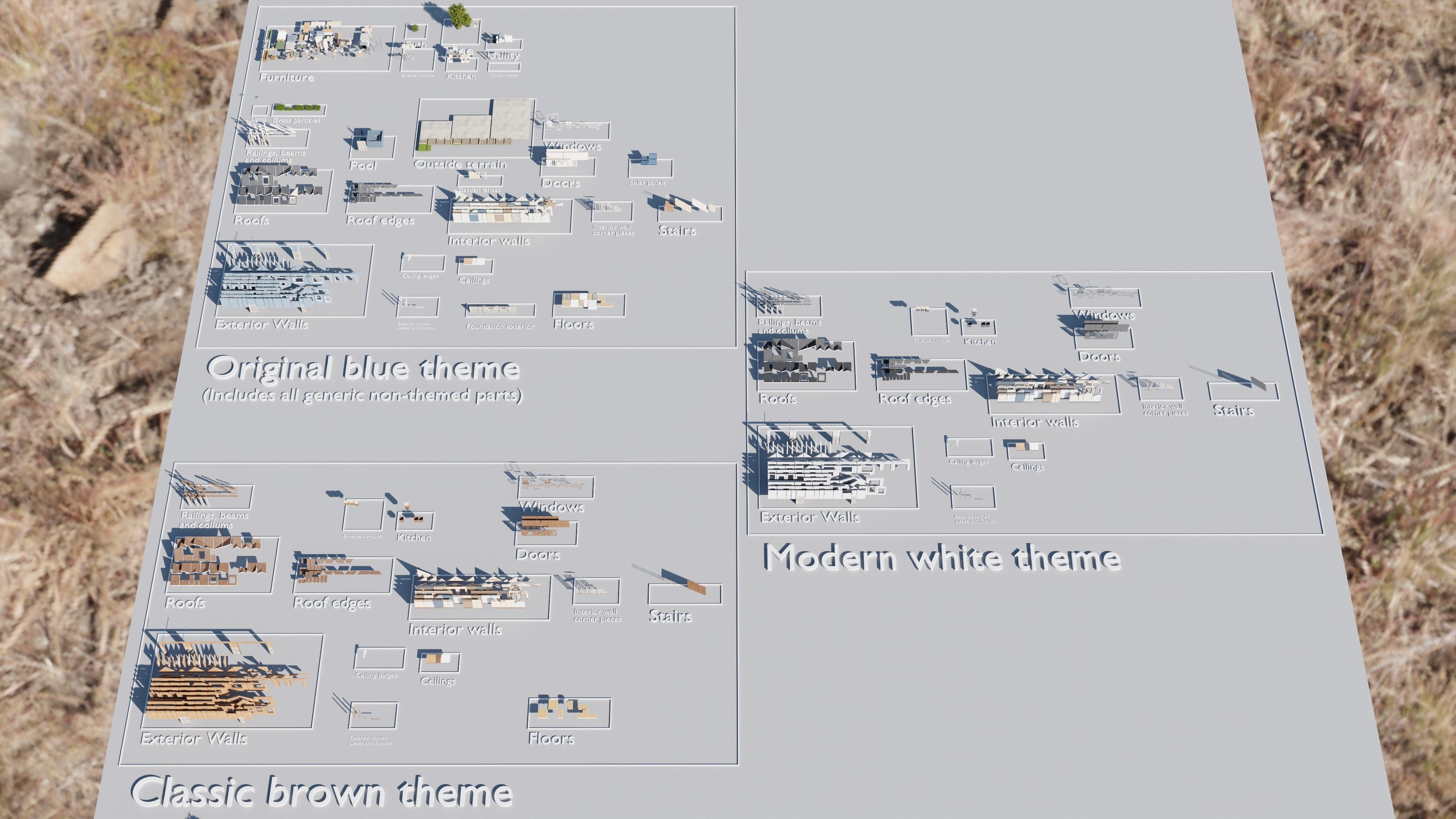 Modular Suburban House Creation tool Low-poly 3D model_4