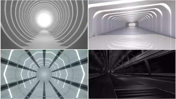 4 Sci Fi Tunnel Sets