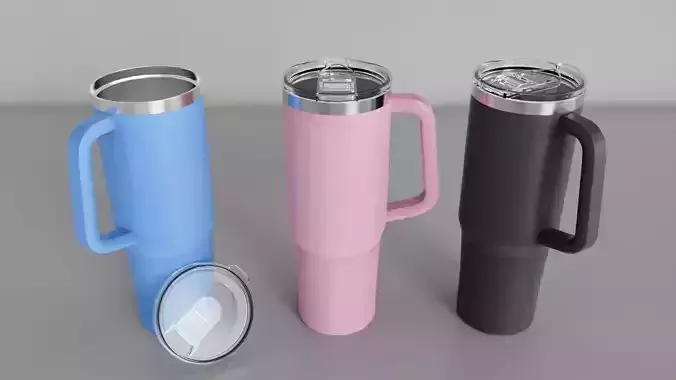 Mug Tumbler with Handle 650ml 3D model