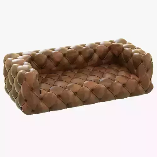 Restoration Hardware Soho Tufted Leather Sofa