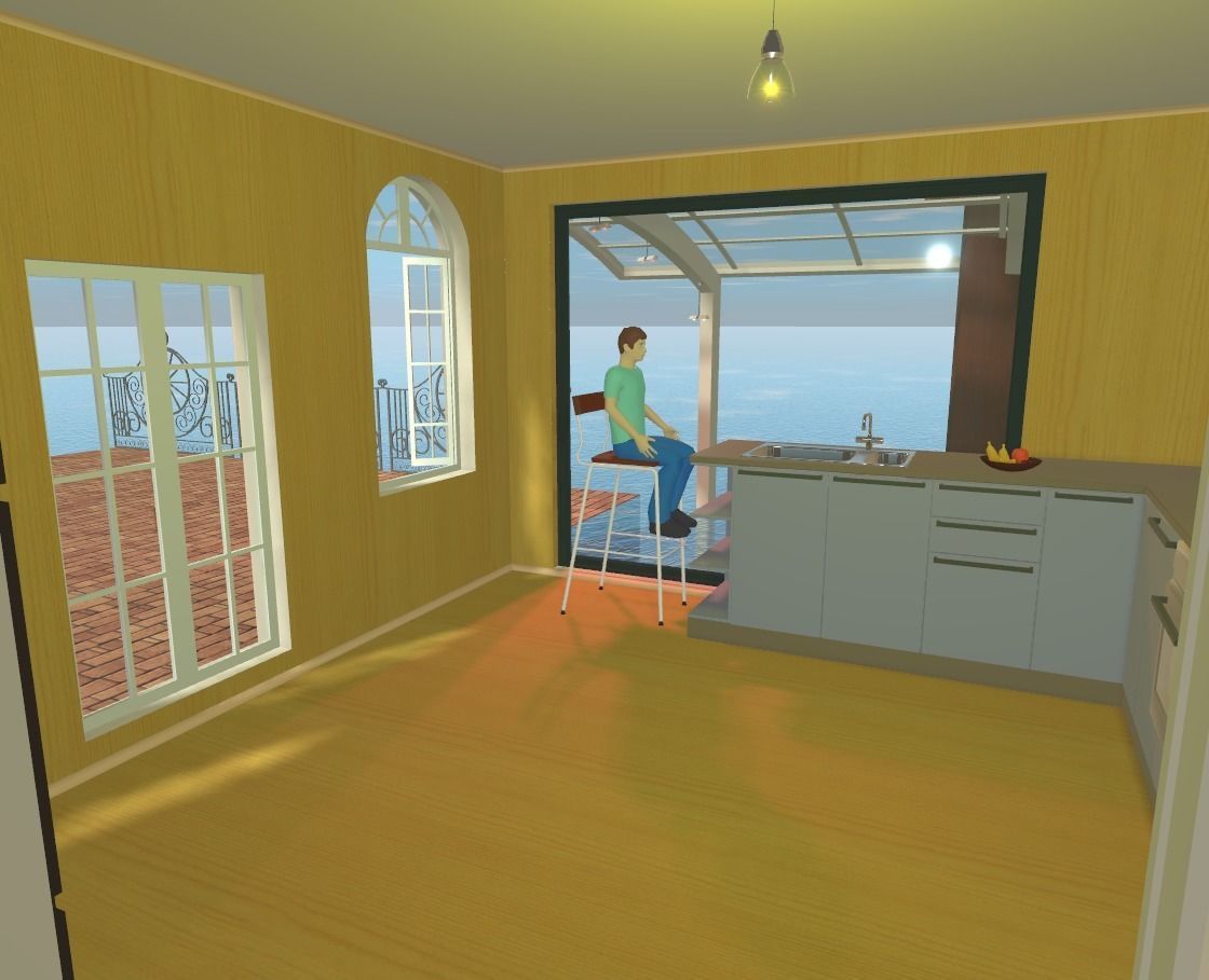 house on the water Low-poly 3D model_8