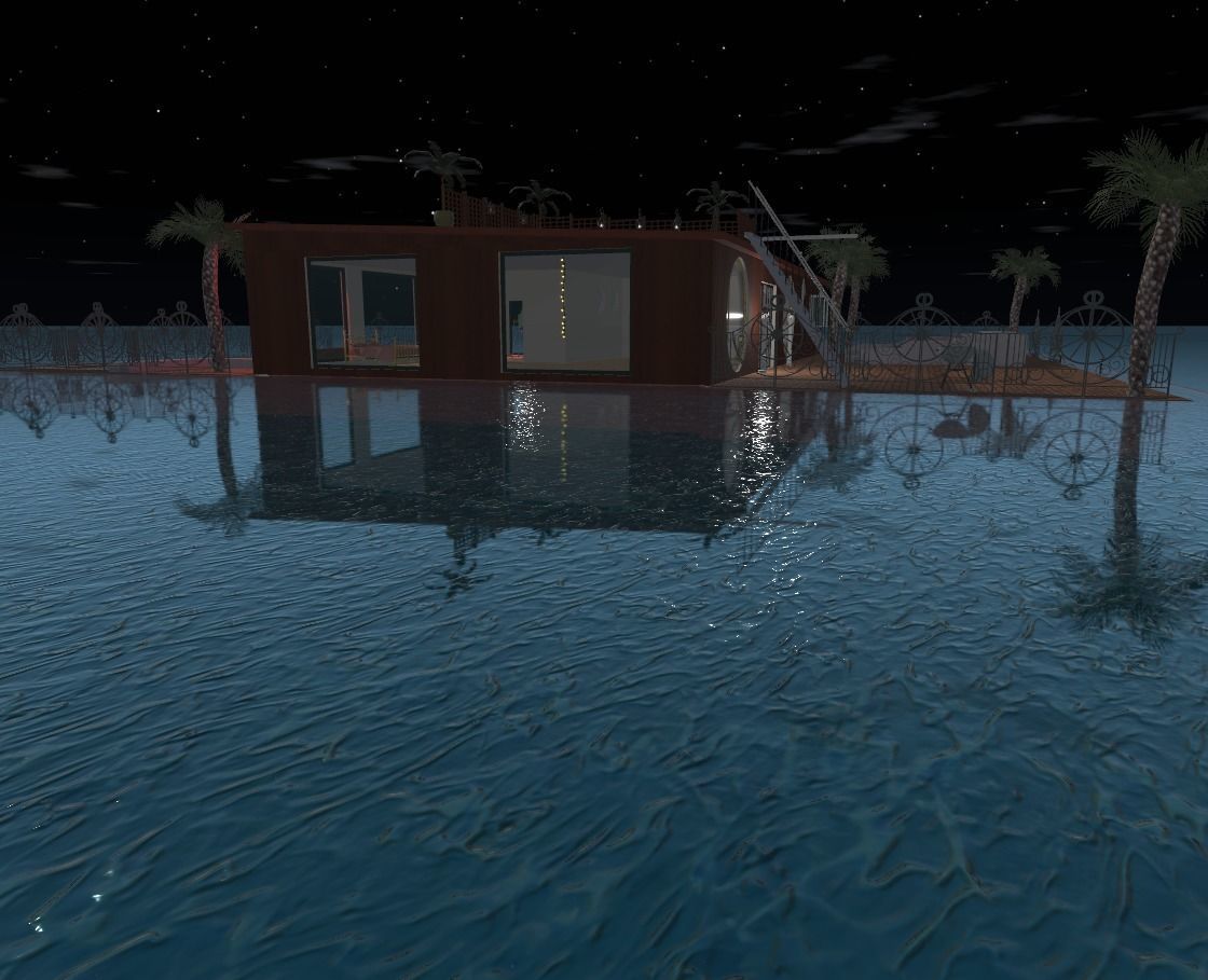 house on the water Low-poly 3D model_31