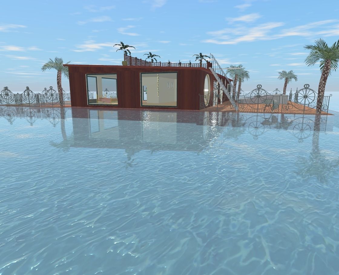 house on the water Low-poly 3D model_29